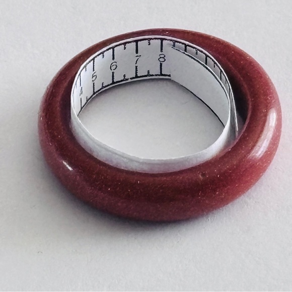 Stone Band Rings Lot of 7 Turquoise Agate Resin Stackable - Picture 15 of 16